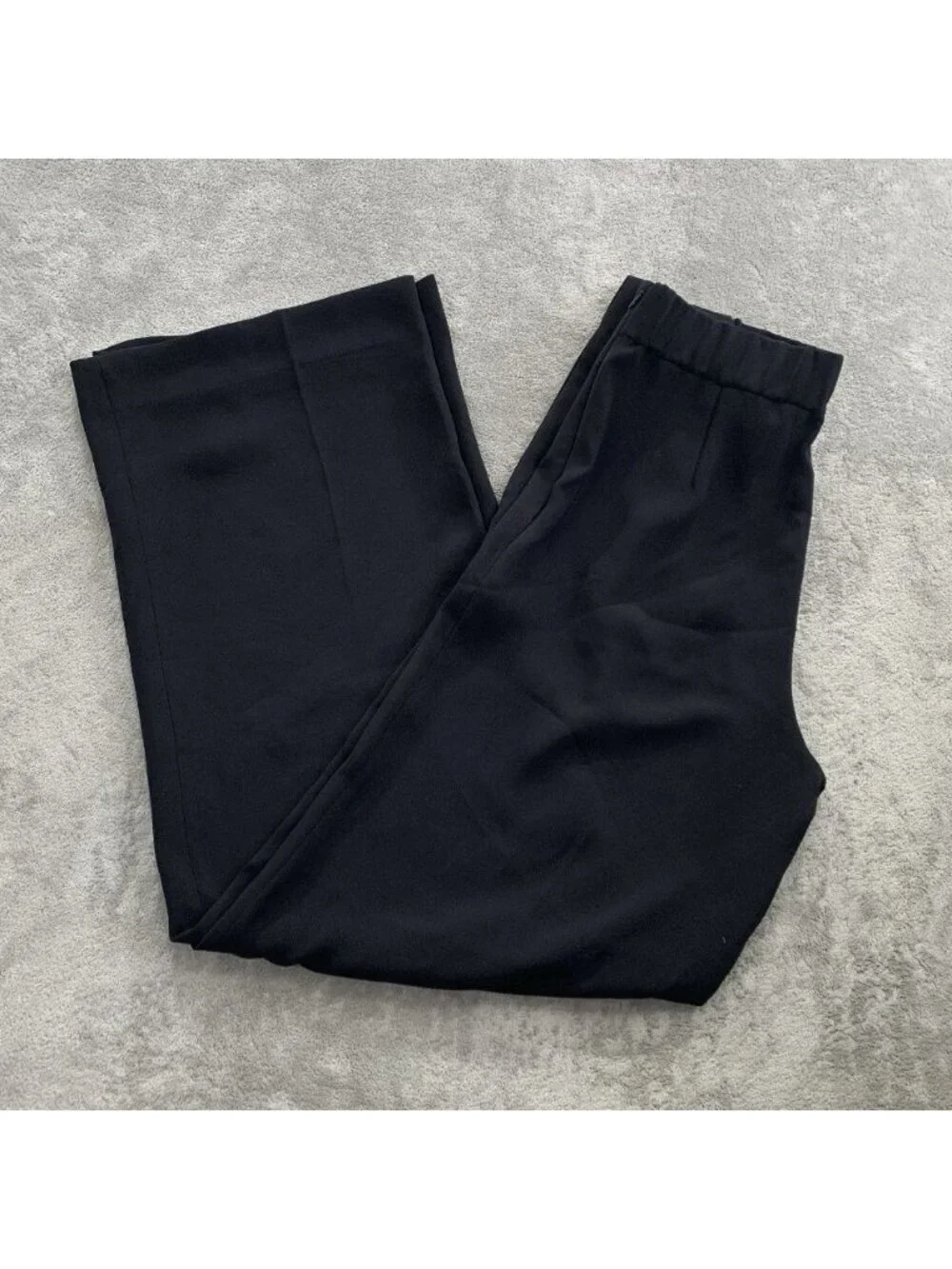 J.CREW Wide Leg Pleated Pants In Matte Crepe Womens 12 Black Polyester H2815